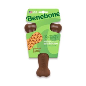 Benebone Wishbone Dog Chew Toy - - Peanut-Medium