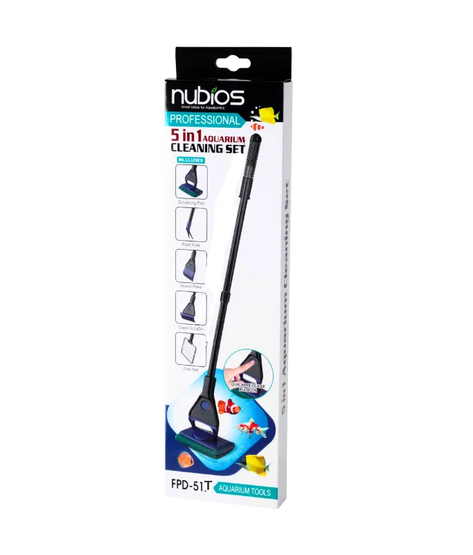 new1.webp Chicos Nubios 5 In 1 Aquarium Cleaning Set (With Telescopic Handle), 67Cm - Image 1