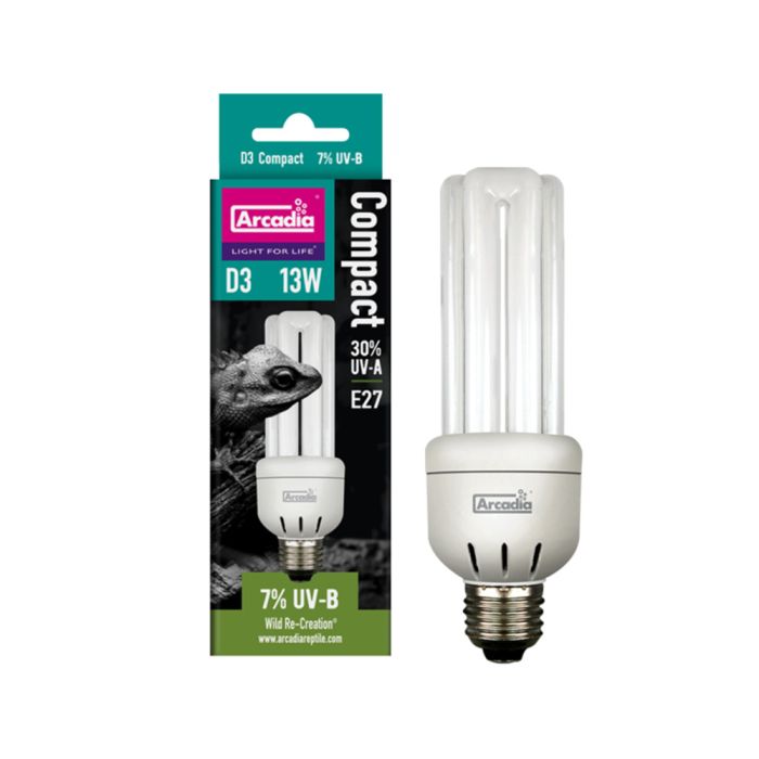 arcadia_mini_triple_u_d3_7_screw_in_compact_-_13_watts.jpg Arcadia Mini Triple U D3 7% Screw In Compact - 13 Watts - Image 1