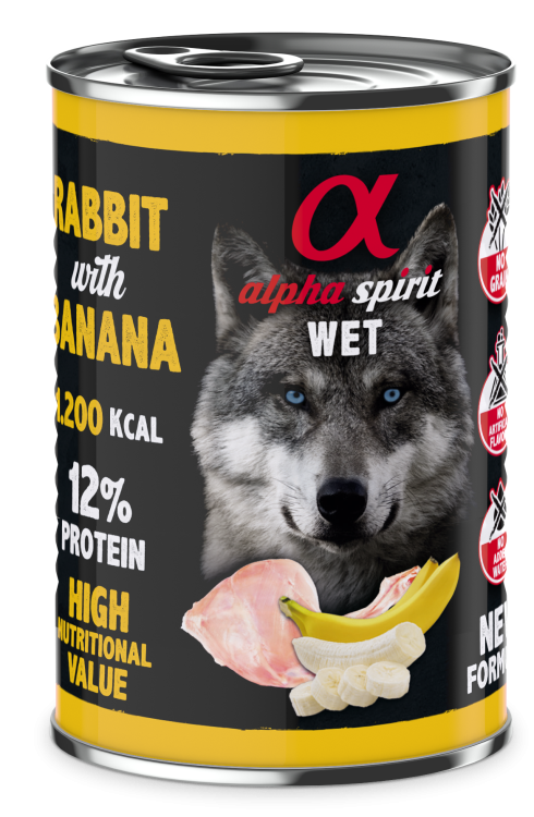 AHALPHD040005212 Canned Dog Food - Rabbit With Banana 400 g - Image 1