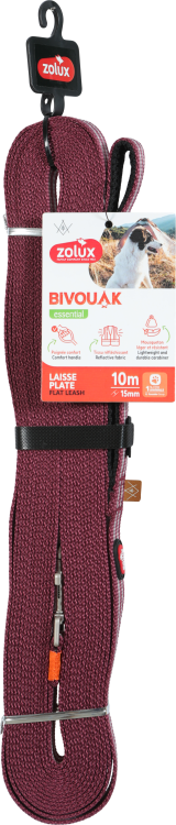 ZL466827RGE BVK Flat Lead for Dog - Red 10 m/15 mm - Image 1