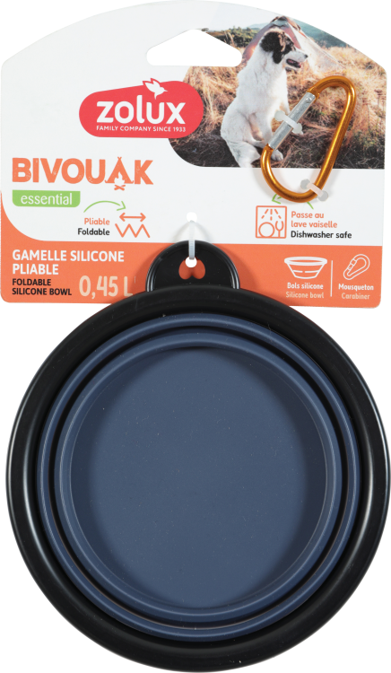 ZL474243BLE BVK Foldable Soft Bowl - Blue 450 ml - Image 1