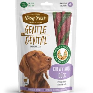 Dog Fest Dental Treats For Adult Dogs -Chewy Roll -Duck 100g