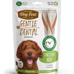 Dog Fest Dental Treats For Adult Dogs -Twister -Beef 90g (13cm)