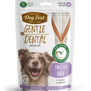 Dog Fest Dental Treats For Adult Dogs -Twister -Duck 100g (14cm)