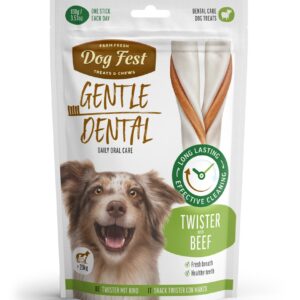 Dog Fest Dental Treats For Adult Dogs -Twister-Beef 100g (14cm)