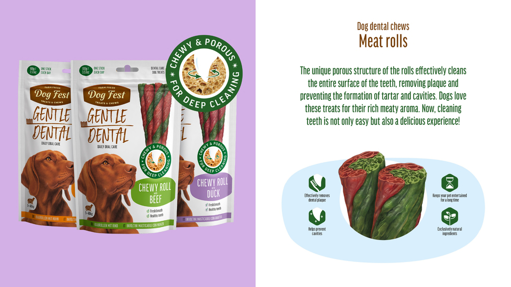 79212631 Dog Fest Dental Treats For Adult Dogs -Chewy Roll - Image 1