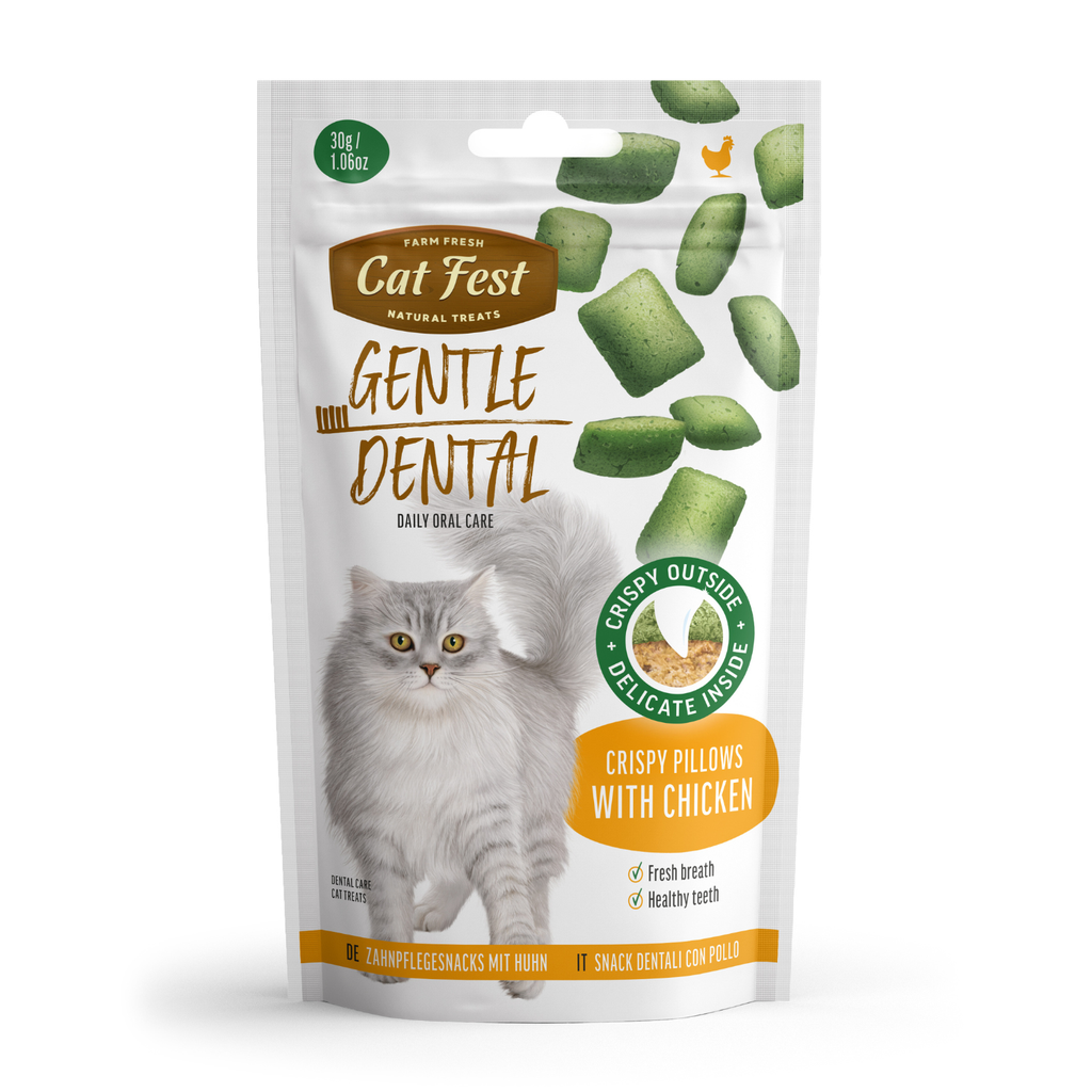 79212730 Cat Fest Dental Treats For Cats -Crispy Pillows -Chicken 30g - Image 1