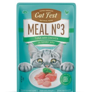 Cat Fest Meal No 3 Cat Food in Jelly-Tuna With Chicken 50g [Minimum Order:12pcs]