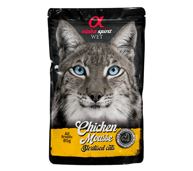 AHALPHG050250508 Chicken Mousse for - Sterilized Cats 24 x 85 g Pouches - Image 1