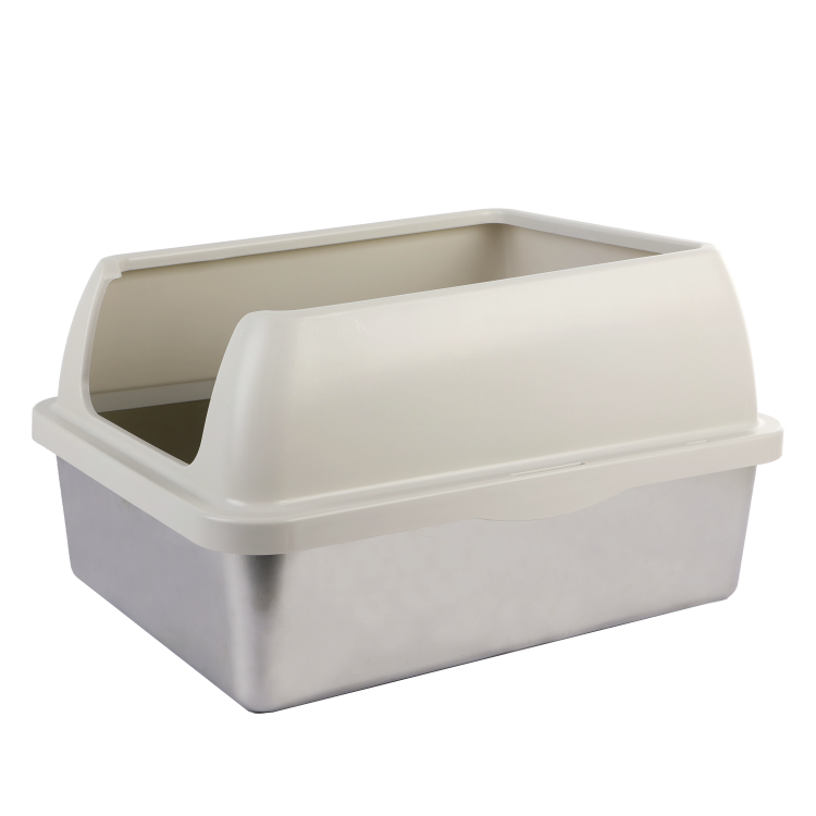 AP2470 Go Fresh - Enclosed Stainless Steel Cat Litter Box - Sand - Image 1
