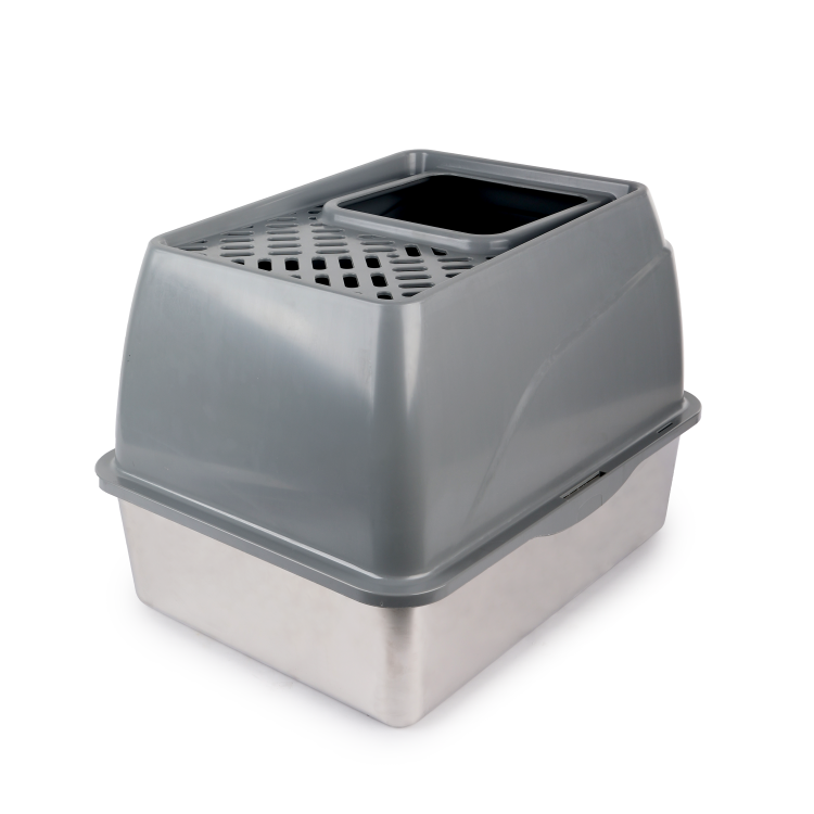 AP2473 Go Fresh - Stainless Steel No Mess Cat Litter Box - Image 1
