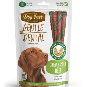 Dog Fest Dental Treats For Adult Dogs -Chewy Roll - Beef 100g