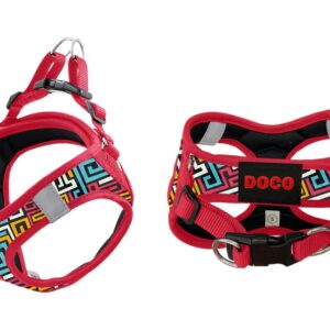 DOCO® Pattern Print Harness With 3D Foam X.Small-34-36cm / 2-3kg-Red