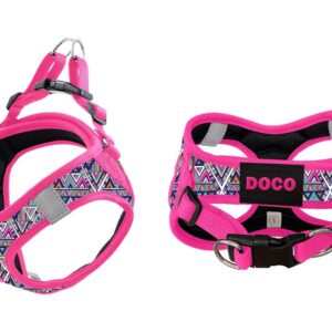 DOCO® Pattern Print Harness With 3D Foam Large-47-50cm / 7-9kg-Rasberry Pink