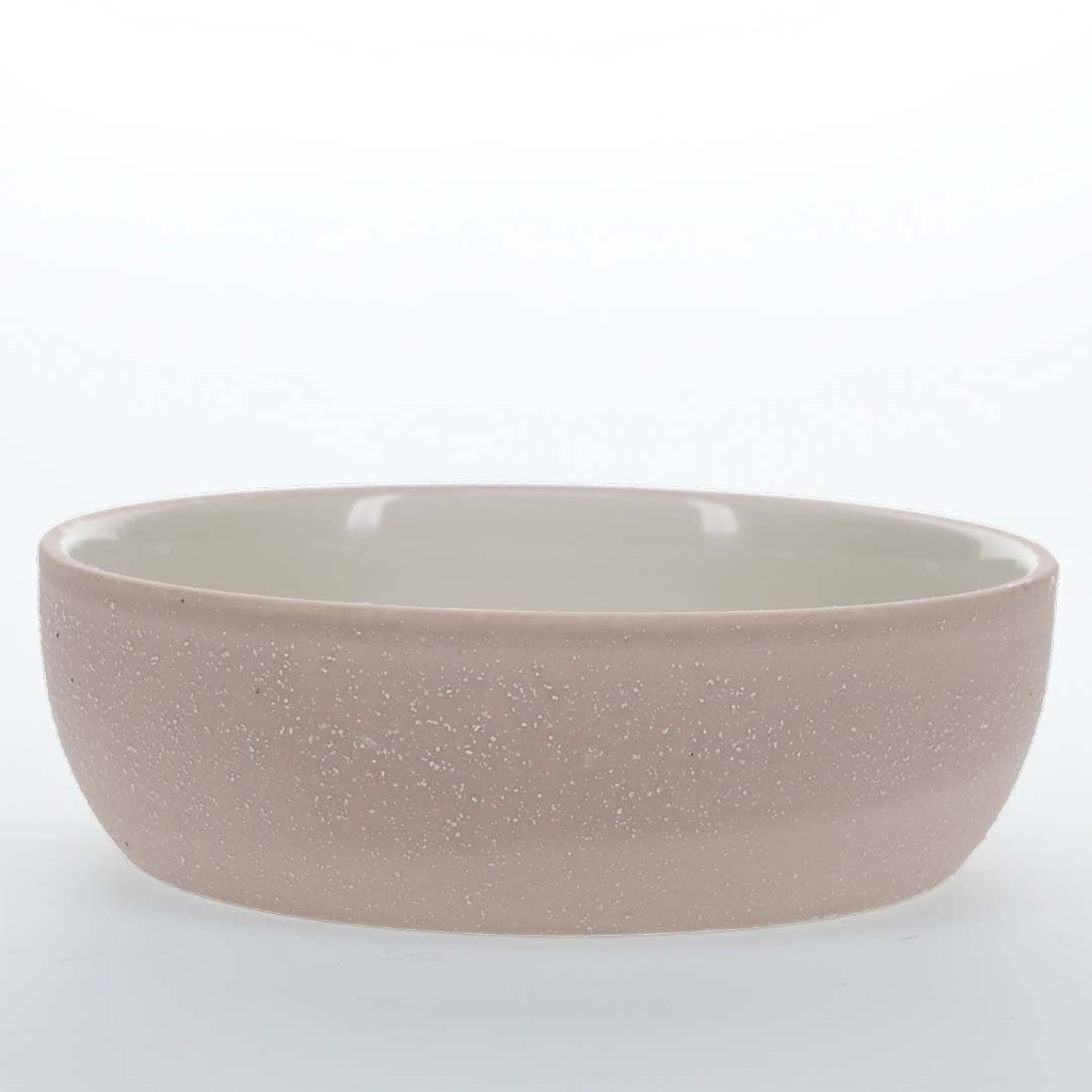 LR15755 Duvo+ Feeding Bowl-Stone-Sandy coral L - 1580ml - 22x22x7cm Pink - Image 1