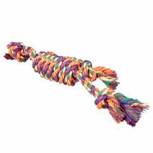 Duvo+ Tug Toy Multicolour Cotton Rope With 2 Knots – 55x10x7cm