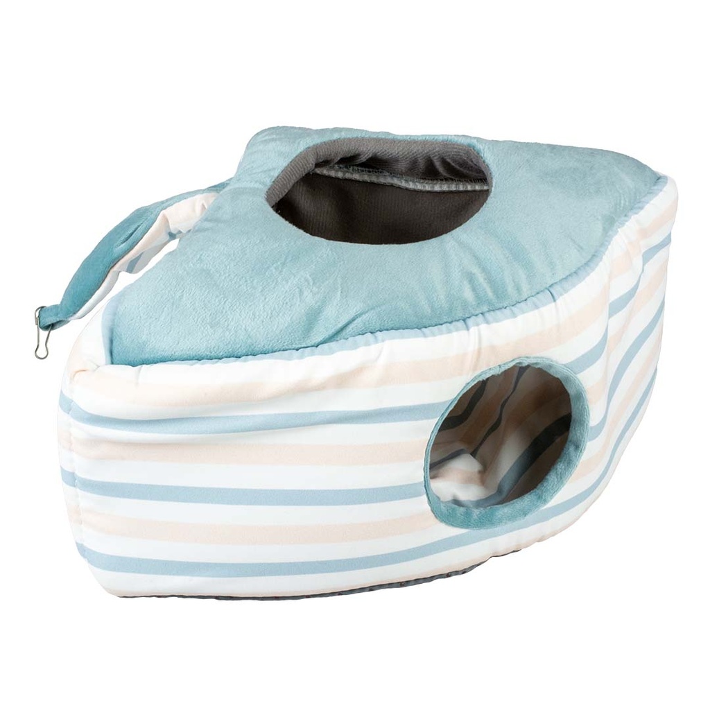 LR15854 Duvo+ Striped Corner House For Small Pets-Plush M - 27x23x30cm Multicolour - Image 1