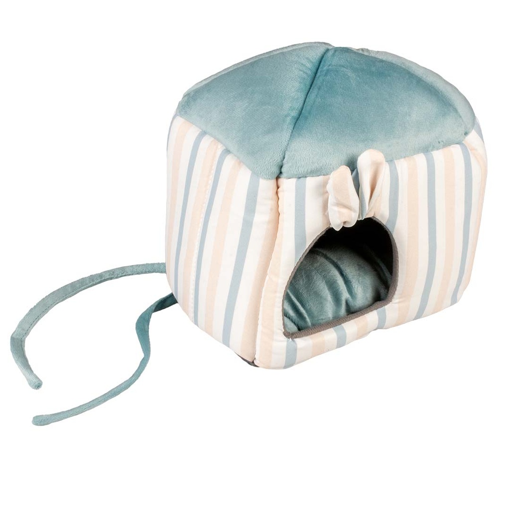 LR15857 Duvo+ Striped hideway House For Small Pets-Plush S - 20x16x20cm Multicolour - Image 1