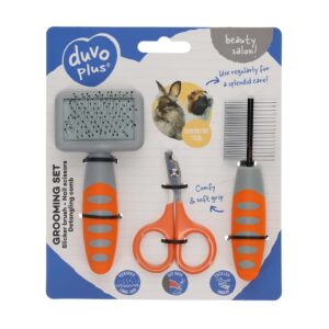 Duvo+ Grooming Set For Small Animal Orange/Grey