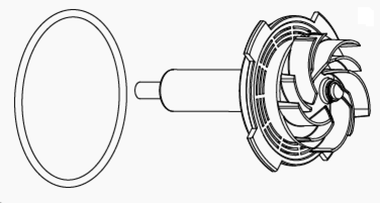 SISGR0218-A Rotor + Ceramic Shaft + O-Ring Syncra SDC Pump - Image 1