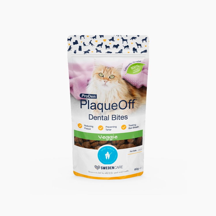 SWFP0197 ProDen PlaqueOff Dental Bites for Cats - Veggie Flavour 60 g - Image 1