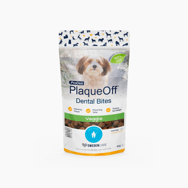 SWFP0198 ProDen PlaqueOff Dental Bites - Small Dogs - Veggie Flavour 60 g - Image 1
