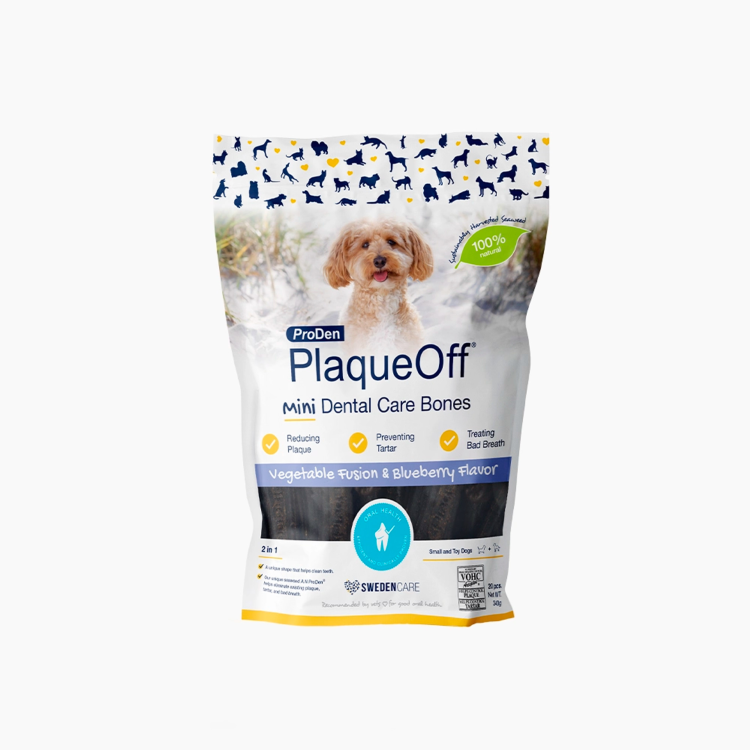 SWFP0306 ProDen PlaqueOff Mini Dental Care Bones - Vegetable Fusion & Blueberry 340 g - Image 1