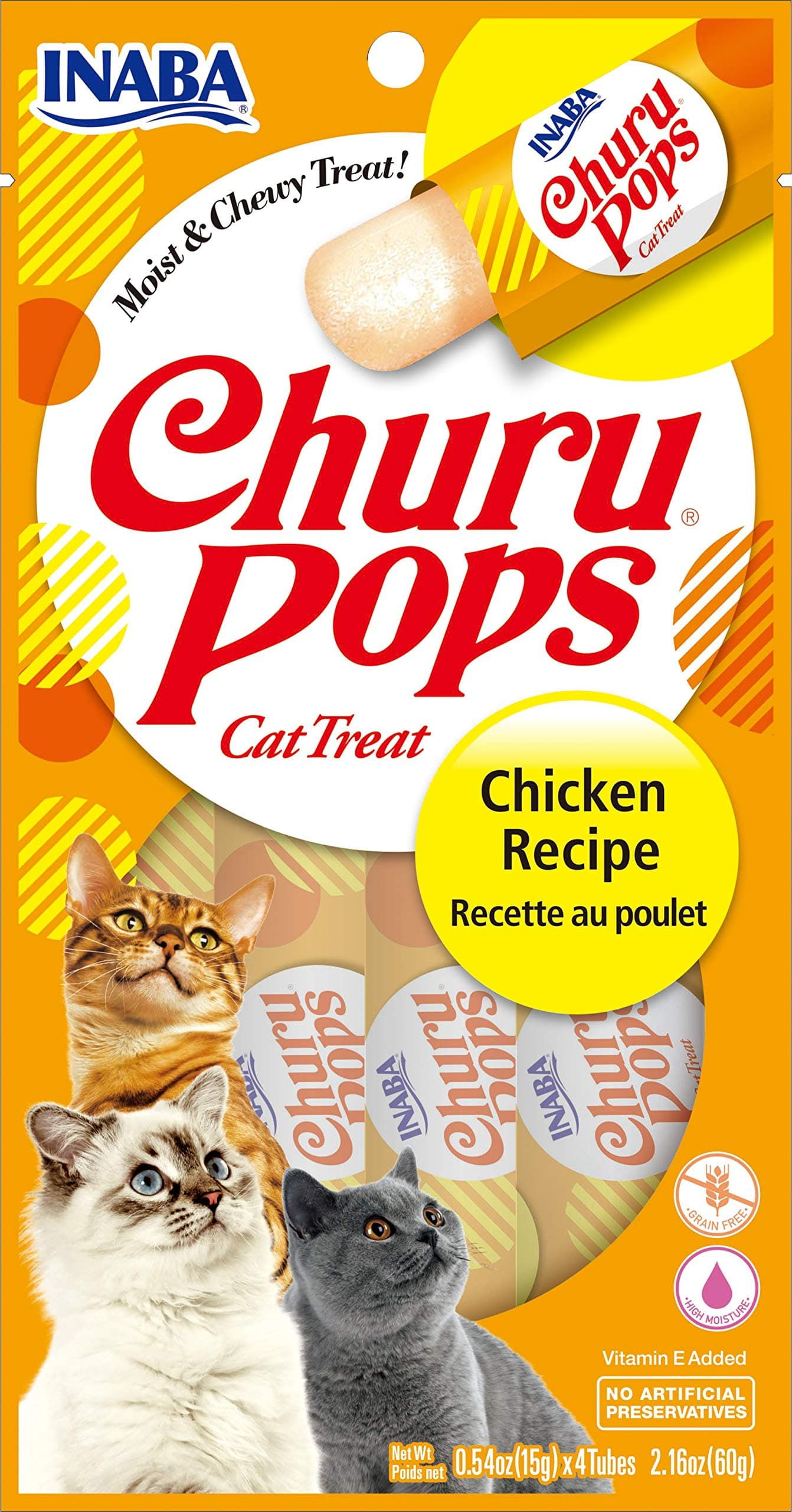 USA712A Inaba Churu Churu Pops Chicken Cat Treat - 4 Tubes (60G) - Image 1