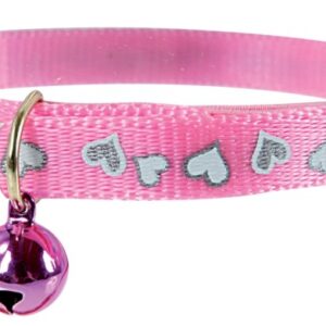 Reflective Heart Collar - Pink