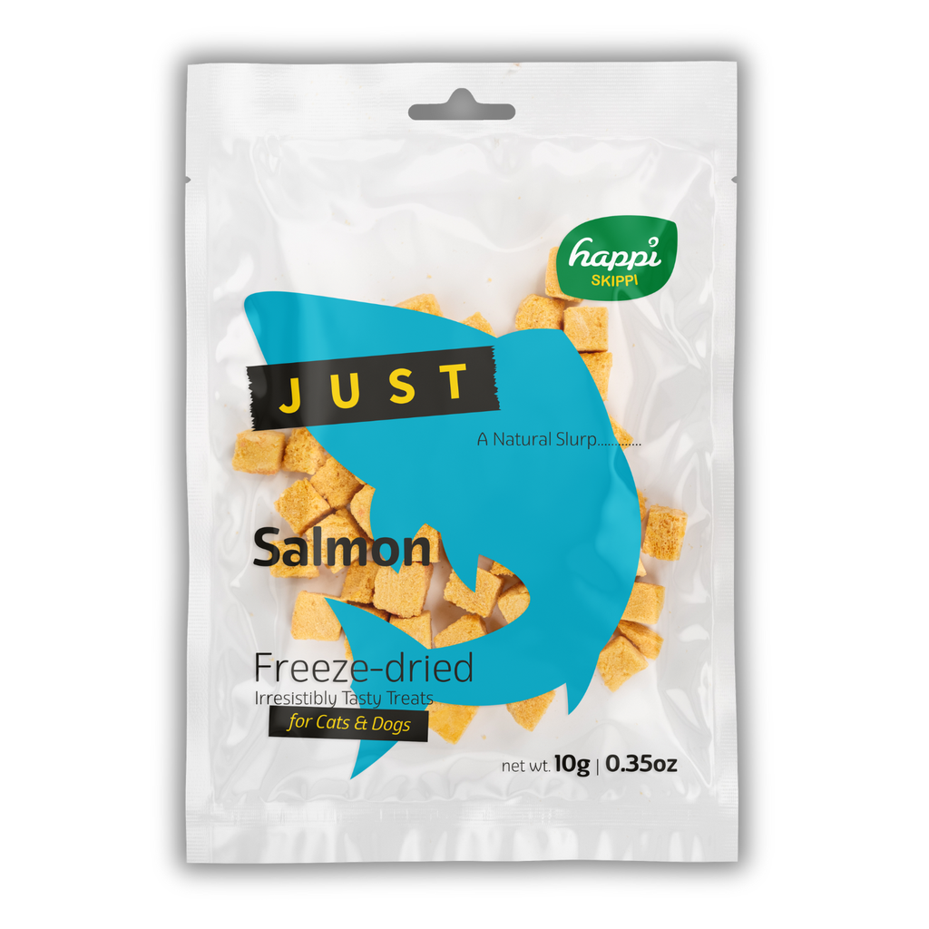 0000 Happi Skippi Just Freeze-Dried Treat Salmon for Cats and Dogs 10g - Image 1
