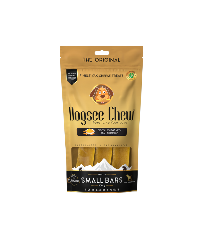 0000000000000000000000000 Dogsee Turmeric Small Bars: Long-Lasting Dental Chews for Small Dogs 100g - Image 1