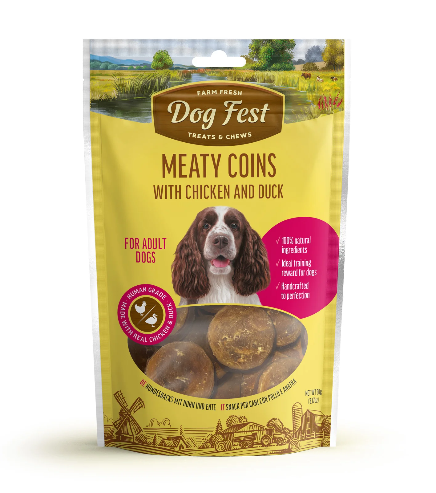 1 Dog Fest Meaty Coins With Chicken And Duck Rings 90g - Image 1