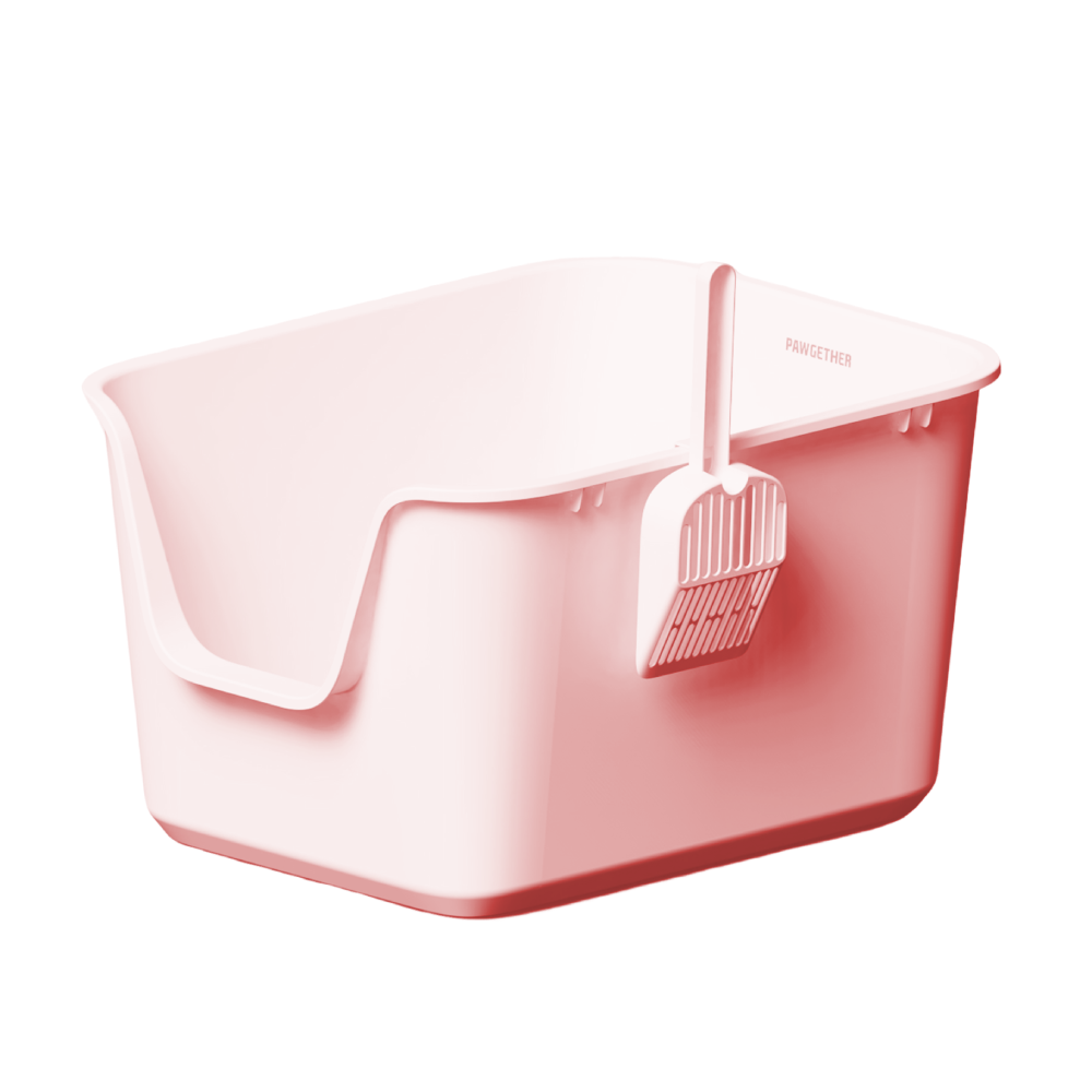 2 Pawgether Open Cat Litter Box With Scoop-CF2-57x44x32.5cm-Pink - Image 1