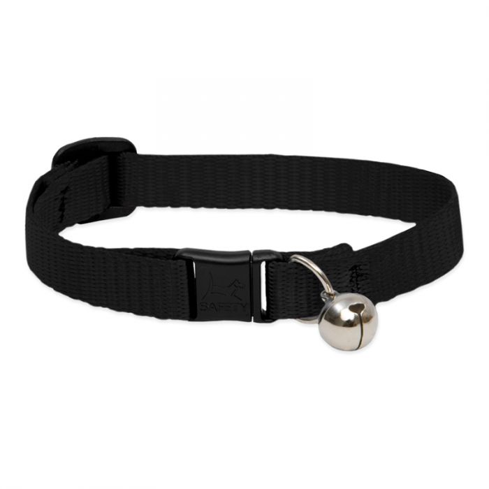 2 Basic Solids Safety Cat Collar with Bell - Black - Image 1