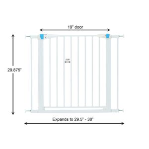 Graphite Glow in the Dark Steel Pet Gate - 29", White