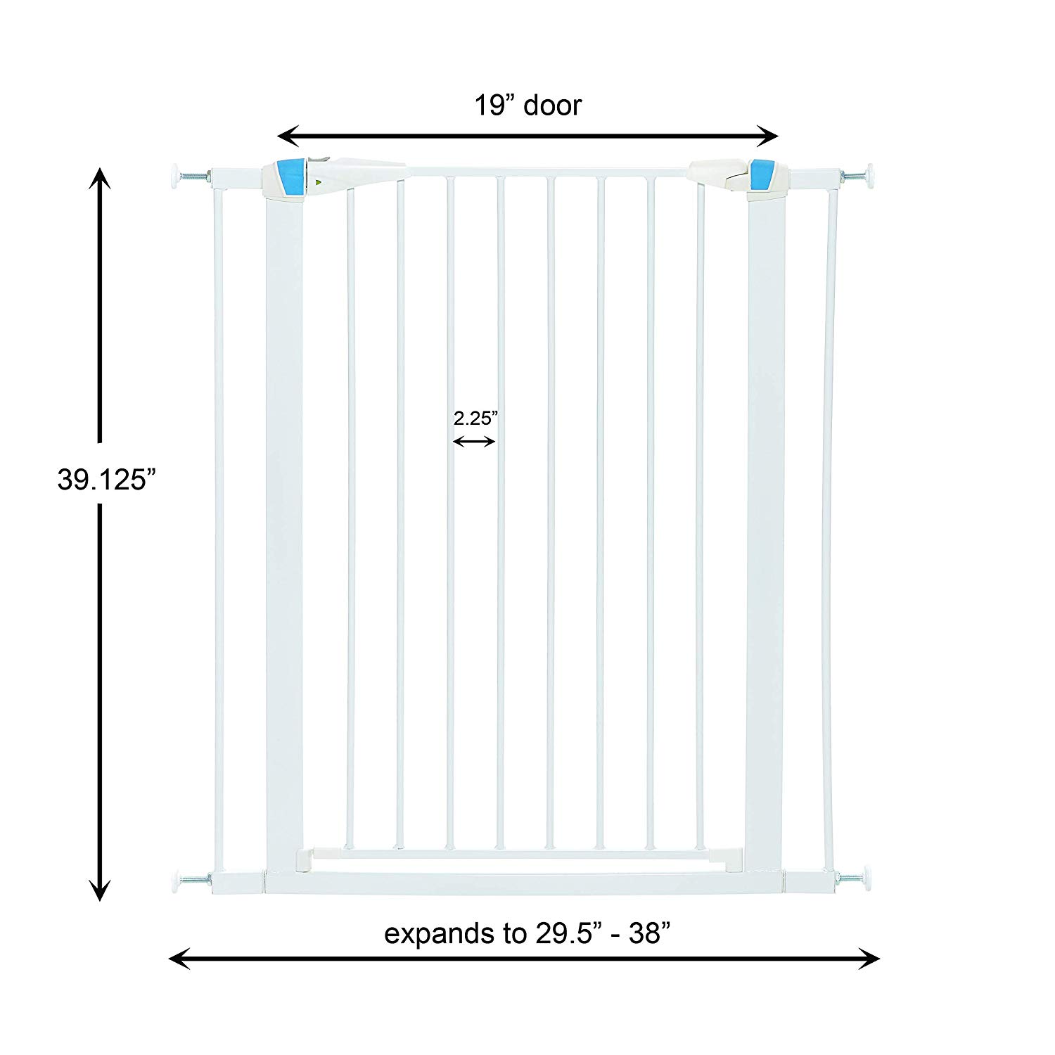 33 Graphite Glow in the Dark Steel Pet Gate - 39", White - Image 1