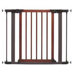 Steel Pet Gate with Decorative Wood Door - 29"