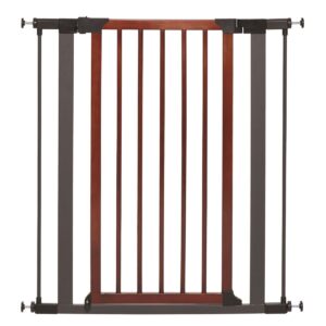 Steel Pet Gate with Decorative Wood Door - 39"