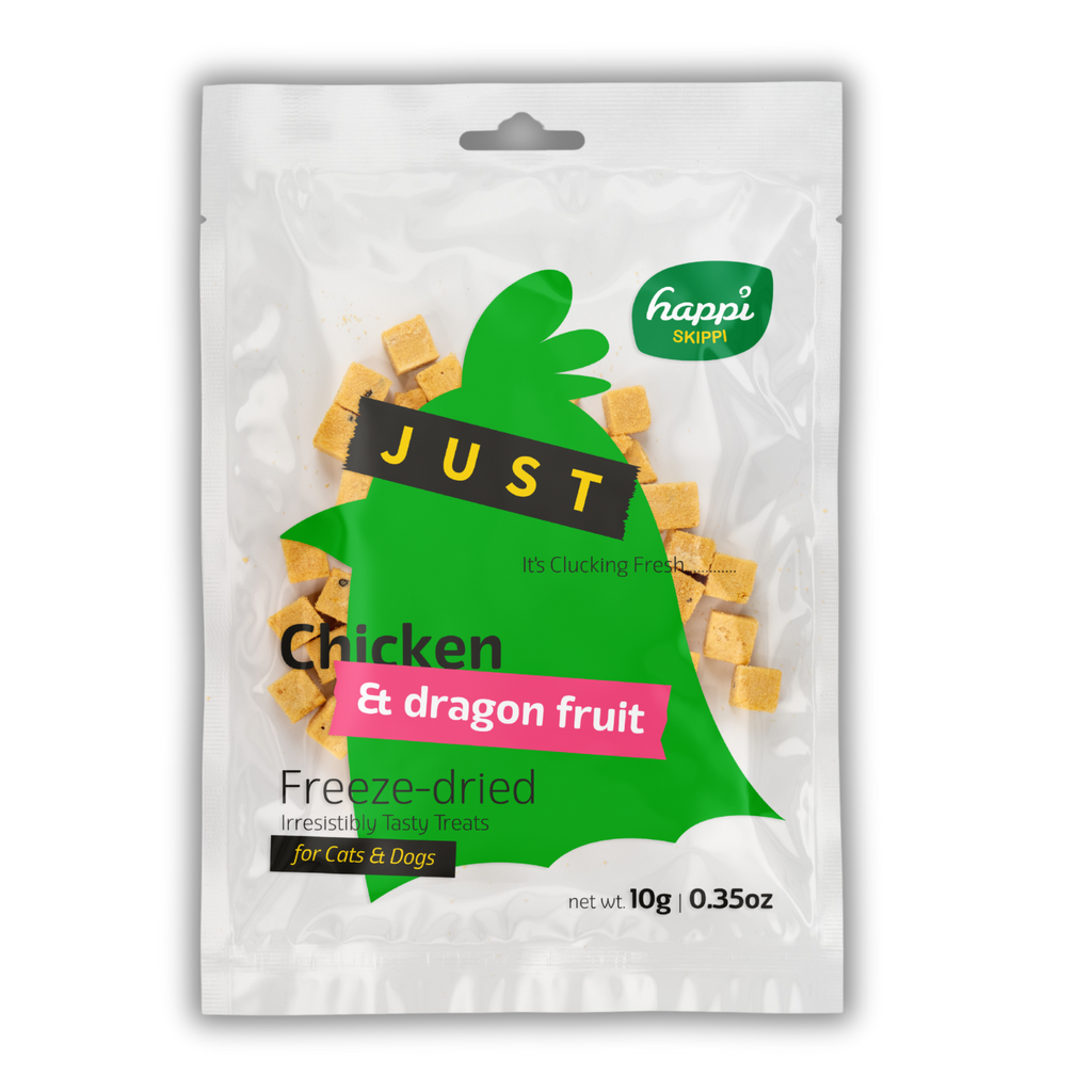 55 Happi Skippi Just Freeze-Dried Treat Chicken&Dragon Fruit for Cats and Dogs 10g - Image 1