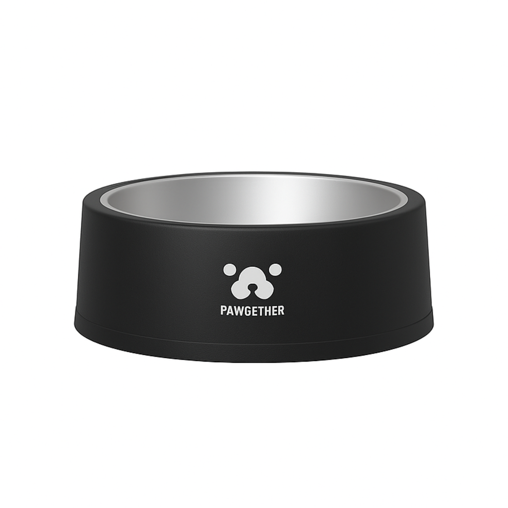 BYPG-BOWL3S-BK Pawgether 304 Stainless Steel Anti Slip Pet Bowl - 3S Series- 19x19x6.9cm-Black - Image 1