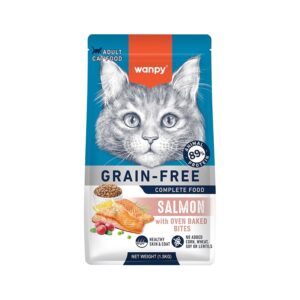 Wanpy Grain Free Complete Food for - Adult Cat – Salmon Recipe, 1.5kg