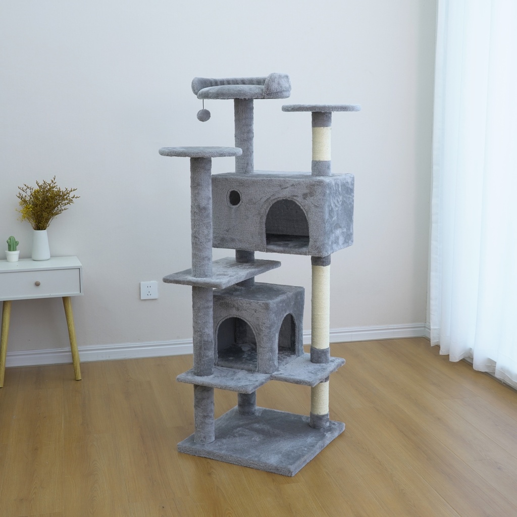 HY241143 Catry Cat Tower With Scratcher 48x48x137cm - Image 1
