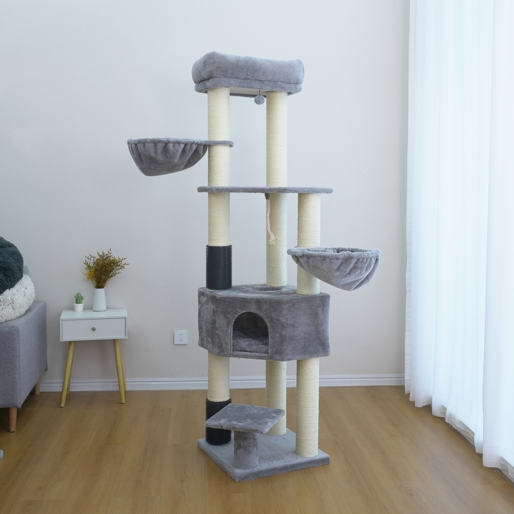 HY241145 Catry Cat Tower With Scratcher 50x50x200cm - Image 1