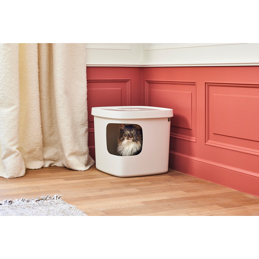 MOD-BN50-0354-0041 Moderna Cubana Stylish and functional corner-entry cat litter box - Image 1