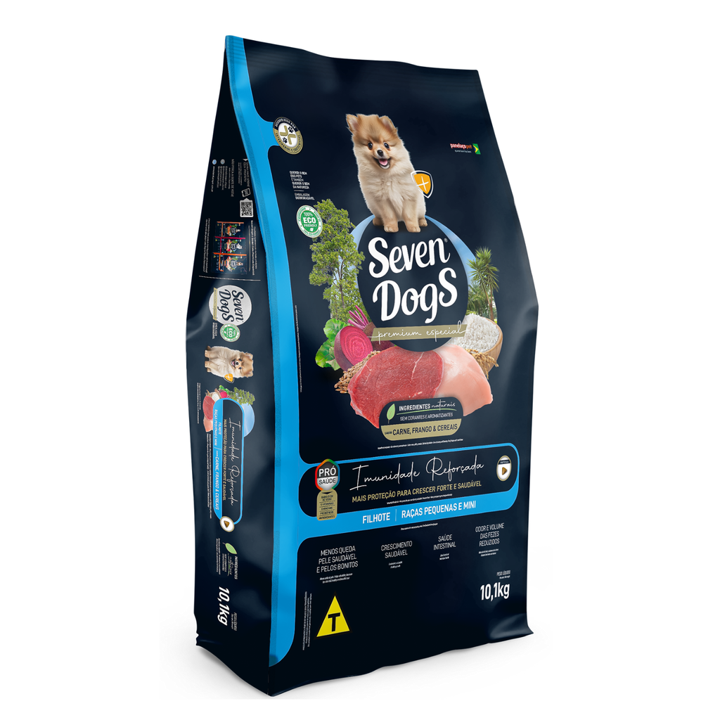 SDG2213 Seven Dogs Dog Food For Puppies - Small And Mini Breeds-Beef,Chicken & Cereals 10 kg+100g - Image 1