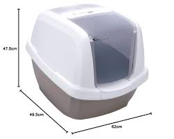 download3 Imac Maddy Hooded Cat Toilet- Brown-White 62x49.5x47.5cm - Image 1