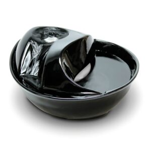 Raindrop Durable Ceramic Pet Fountain 60 oz - Black