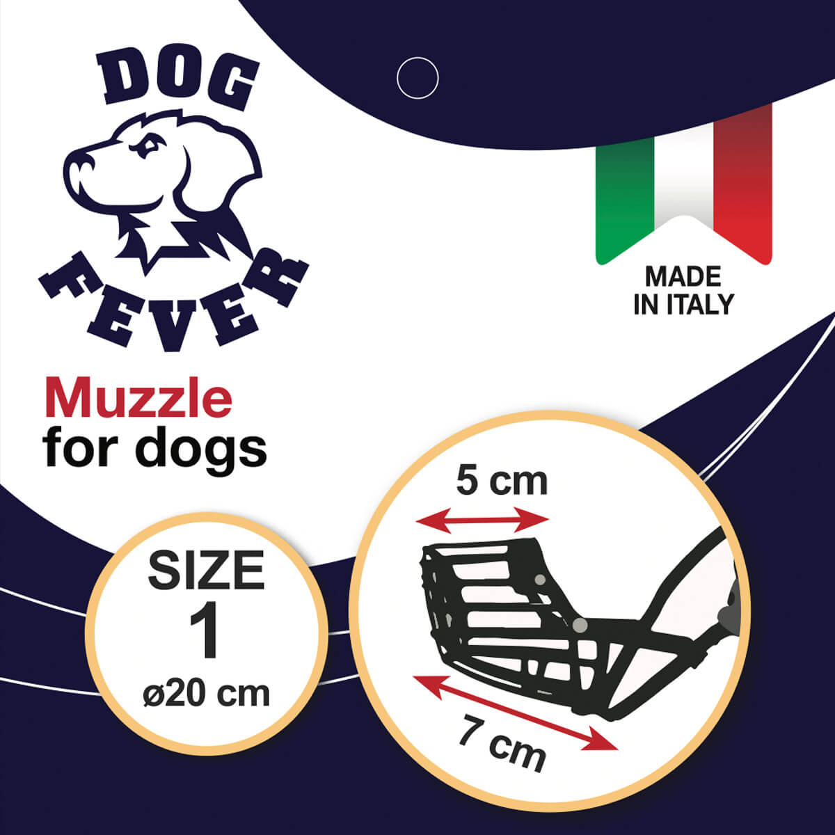 1 Dog Fever Plastic Dog Muzzle with Nylon Strap - Image 1