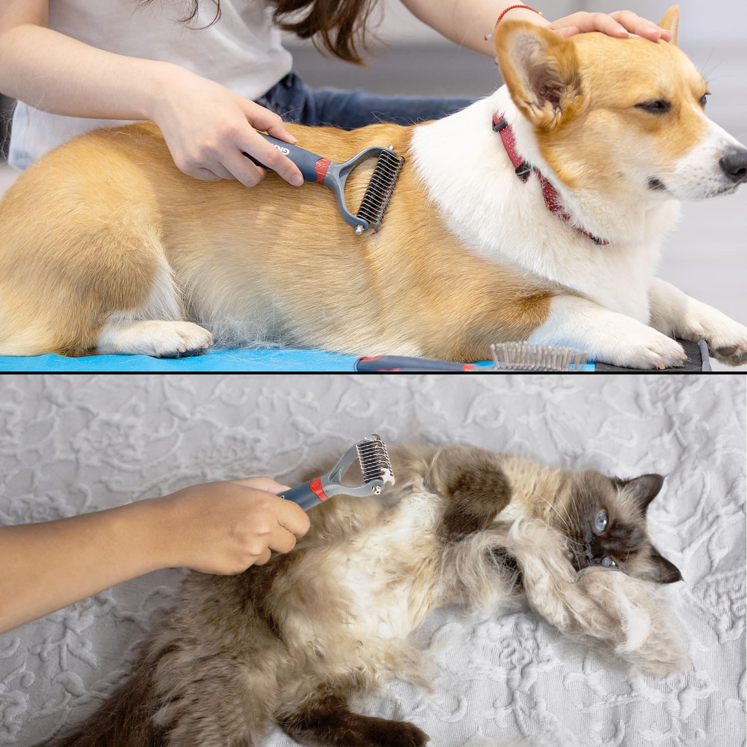 1 Dual Head Dematting Comb 17 Teeth for Dogs & Cats - Image 1